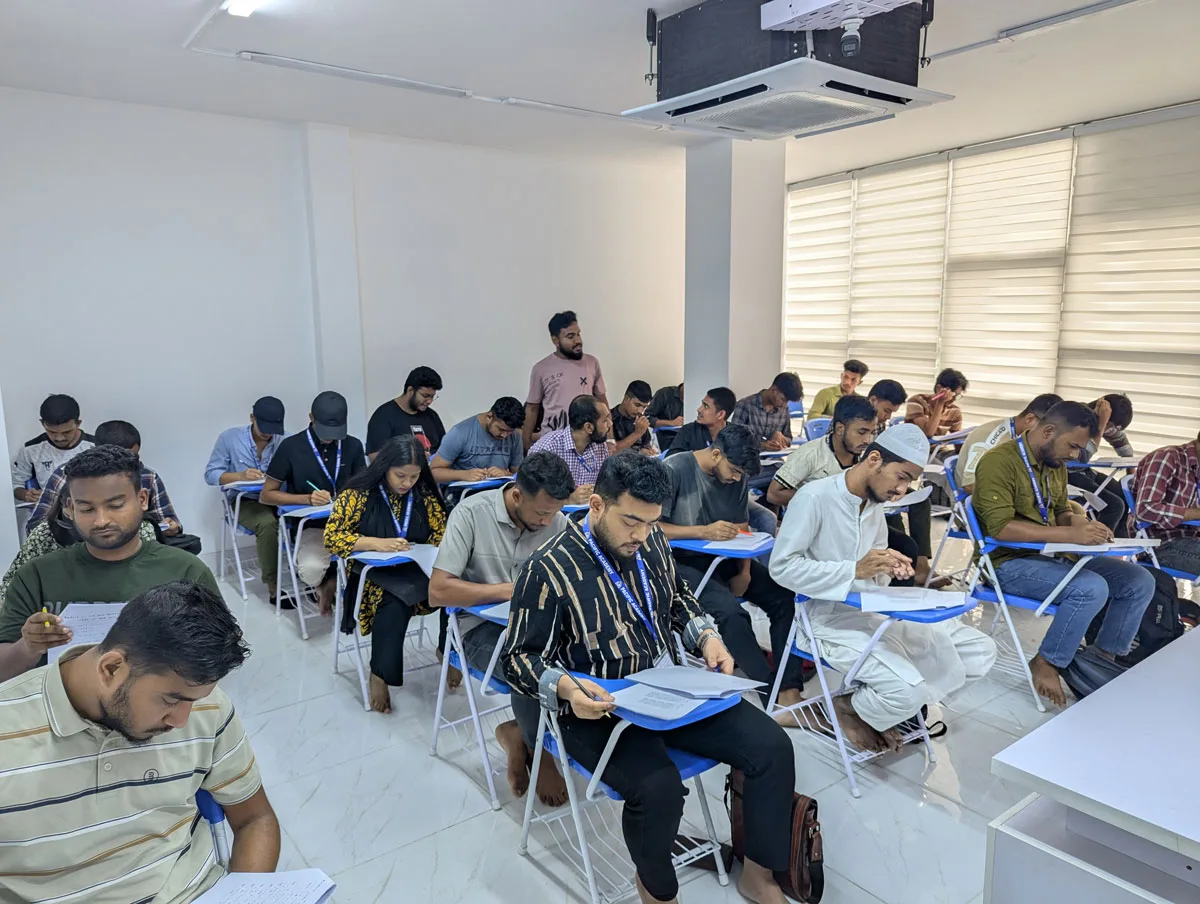 Students attending a Japanese language programme class at Pacific Academy